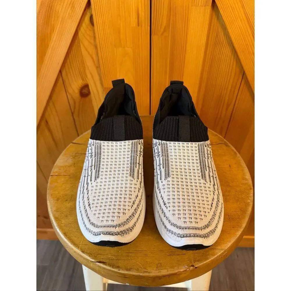 Tommy Bahama Flint Knit Jogger Memory Foam Slip Sneaker Size 7.5 White Gray Blk